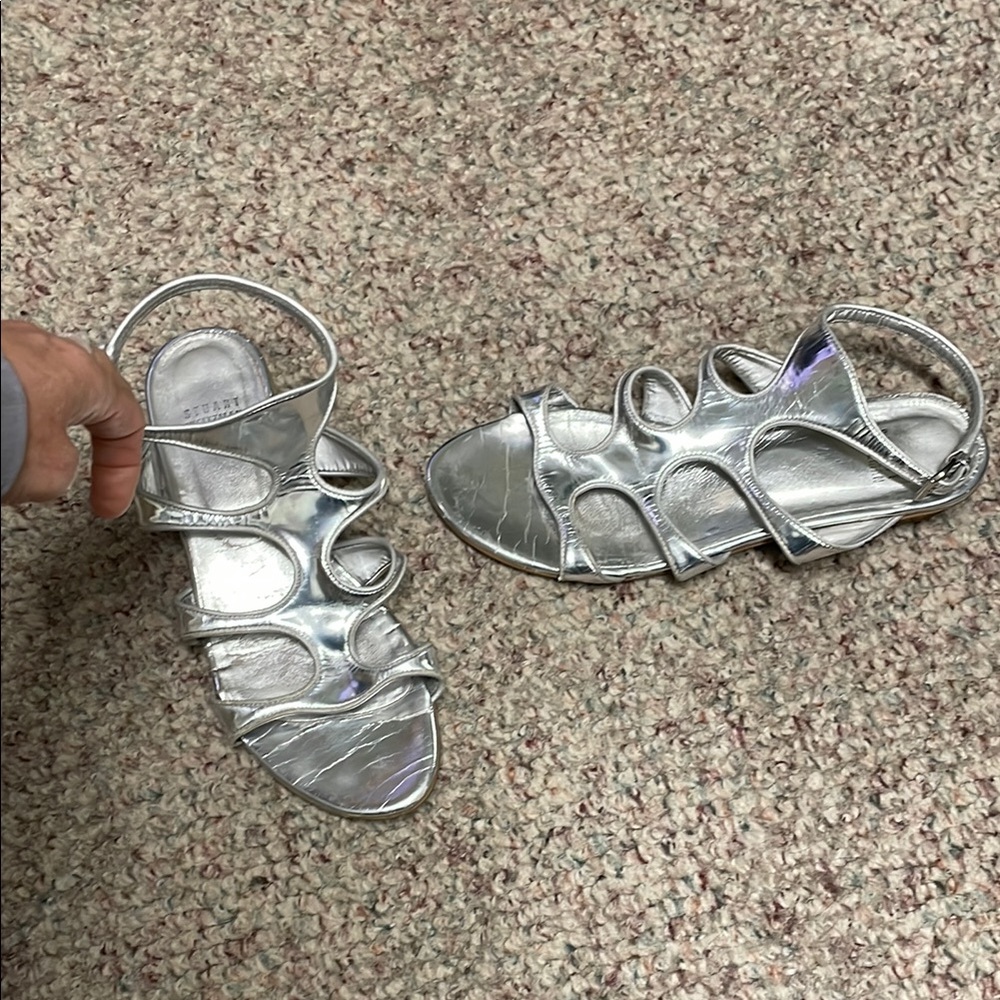 Stuart weitzman Silver Strappy Sandals